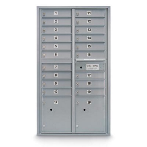19 Door Standard 4C Mailbox with (2) Parcel Lockers